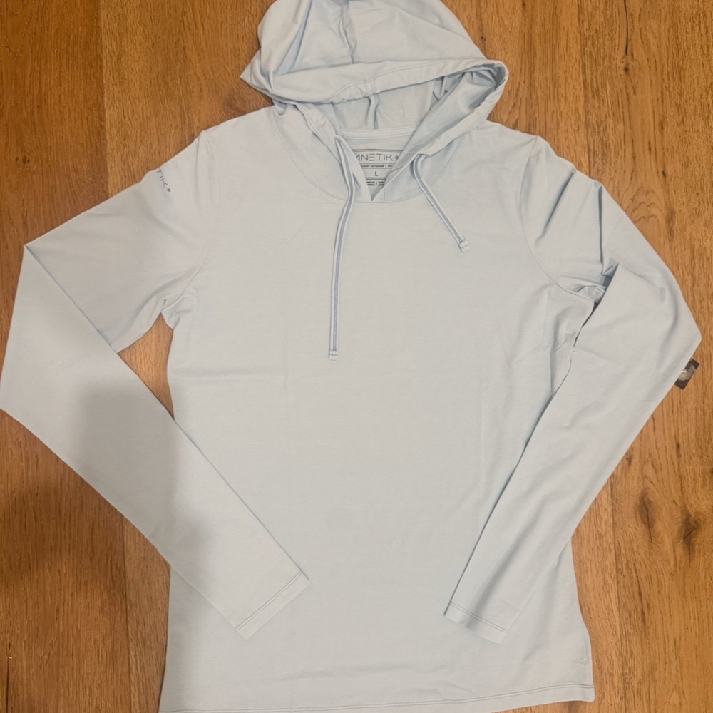 ANETIK Breeze Tech Hoody Sky Blue Surf Fish Outdoors $75 - Picture 10 of 12